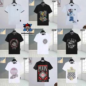 PLEIN Summer round neck fashion short sleeve T-shirt-1981